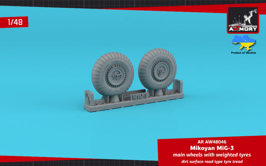 Armory 48046 MiG-3 Main Wheels Weighted Dirt Surface 1:48