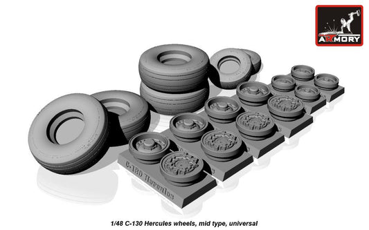 Armory ARAW48310 1:48 Lockheed C-130 Hercules wheels, mid type