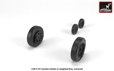 Armory 48318 McDonnell F-101B Voodoo Weighted Wheels 1:48