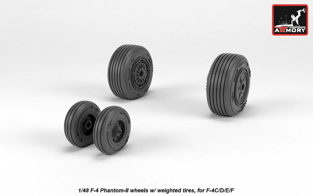 Armory 48324 F-4 Phantom II Mid Weighted Wheels 1:48