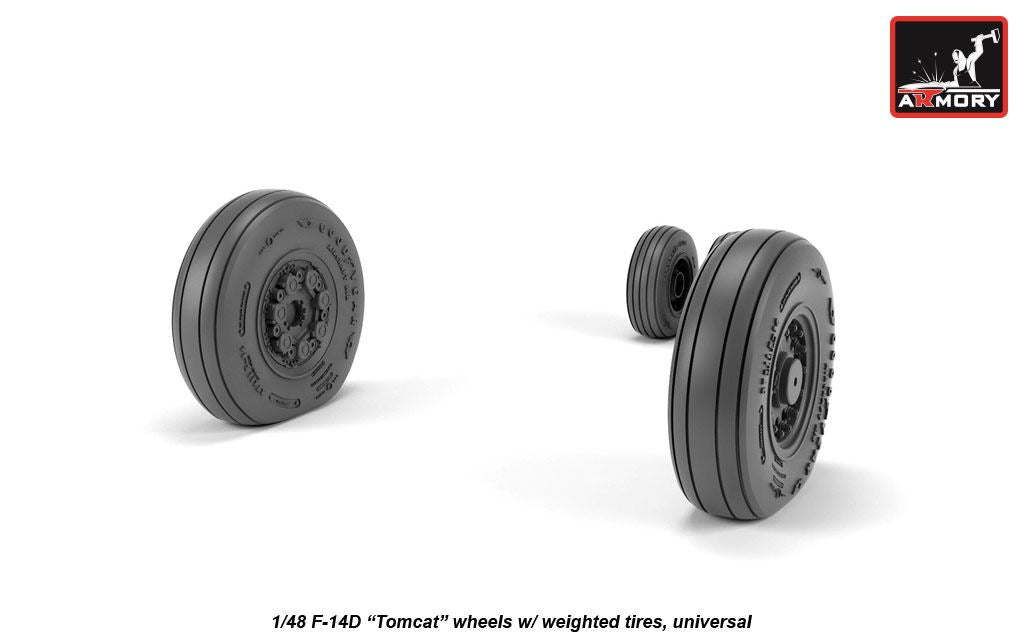 Armory 48327 F-14D Tomcat Early Weighted Wheels 1:48