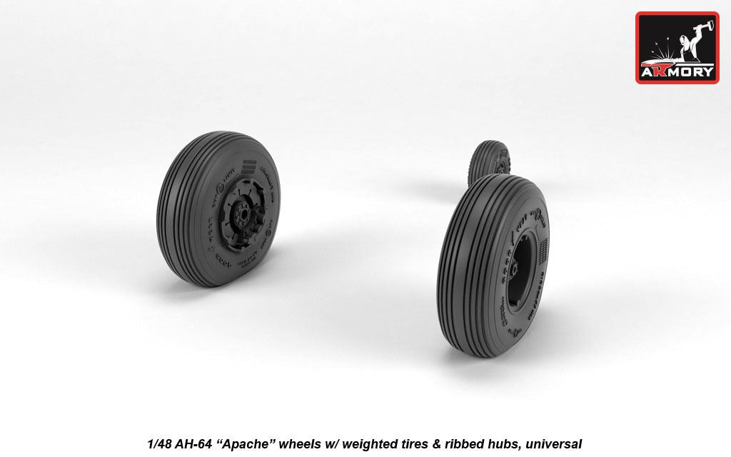 Armory 48331 AH-64 Apache Weighted Wheels Spoked Hubs 1:48