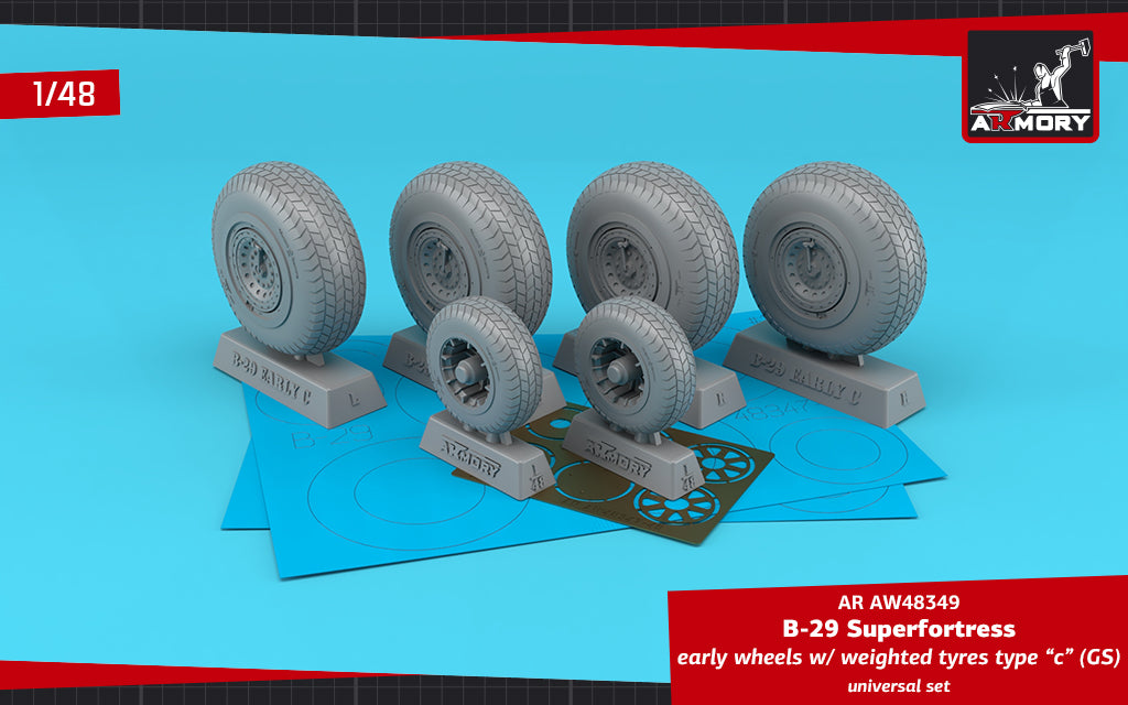 Armory ARAW48349 1:48 Boeing B-29 Early Production Weighted Tyres Type C