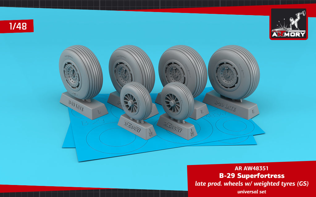 Armory ARAW48351 1:48 Boeing B-29 Superfortress Late Production Weighted Tyres