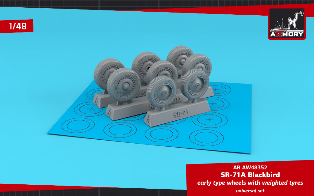 Armory ARAW48352 1:48 Lockheed SR-71 Blackbird Early Weighted Tyres & Masks