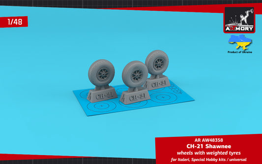 Armory ARAW48358 1:48 Piasecki H-21 Shawnee wheels with weighted tyres