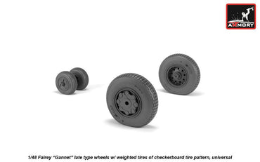 Armory ARAW48411 1:48 Fairey Gannet Late Type Checkerboard Weighted Tyres