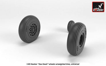 Armory ARAW48415 1:48 Hawker Sea Hawk wheels with weighted tires/tyres