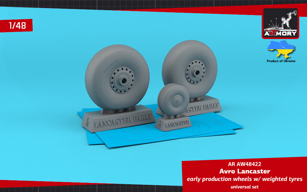 Armory ARAW48422 1:48 Avro Lancaster wheels early type with weighted tyres