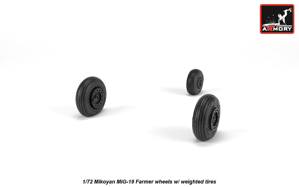 Armory ARAW72051 1:72 Mikoyan MiG-19 Farmer Weighted Tyres