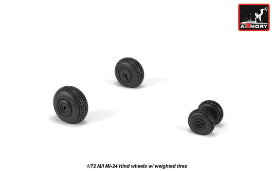 Armory ARAW72052 1:72 Mil Mi-24 Hind Weighted Tyres for D/V/35