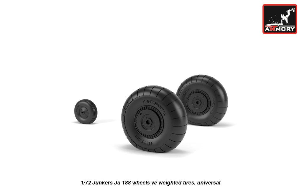 Armory ARAW72203 1:72 Junkers Ju-188 Universal Weighted Tyres