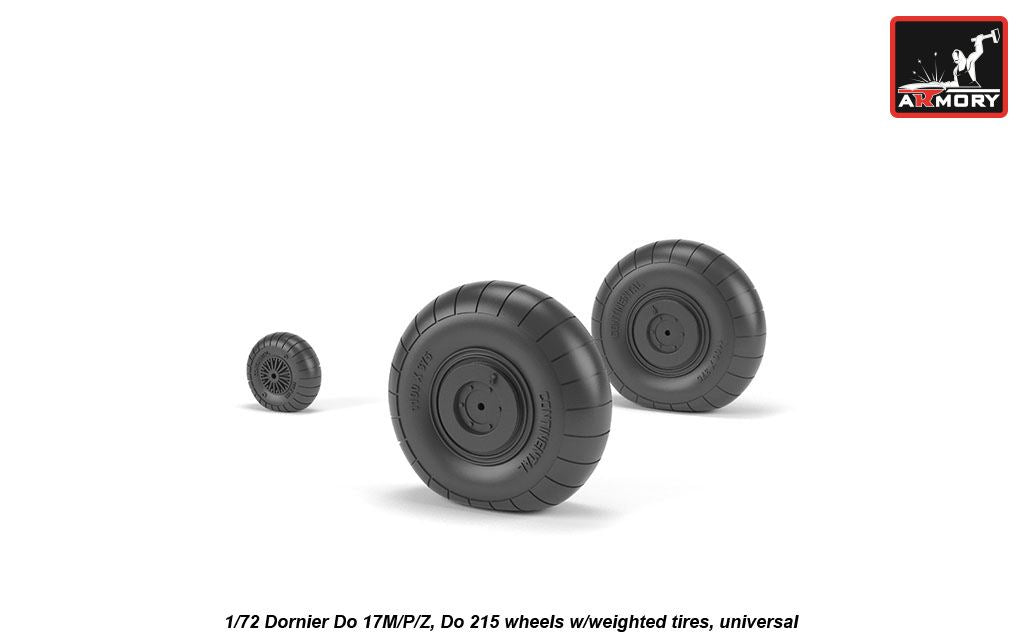 Armory ARAW72205 1:72 Dornier Do-17 / Do-215 Weighted Tyres