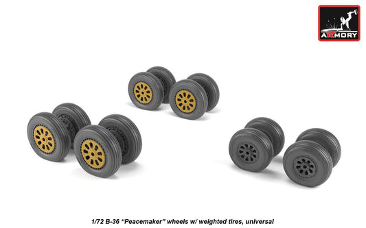 Armory ARAW72327 1:72 Convair B-36 Peacemaker wheels with weighted tires/tyres