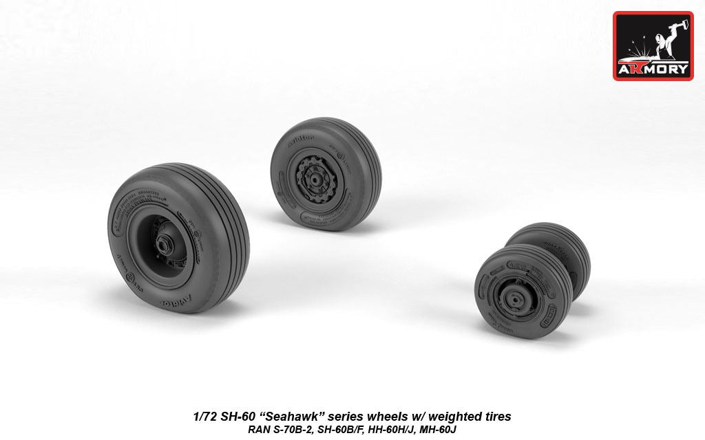 Armory ARAW72333 1:72 Sikorsky SH-60 Seahawk Weighted Tyres