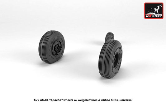 Armory ARAW72336 1:72 AH-64 Apache Spoked Hubs Weighted Tyres