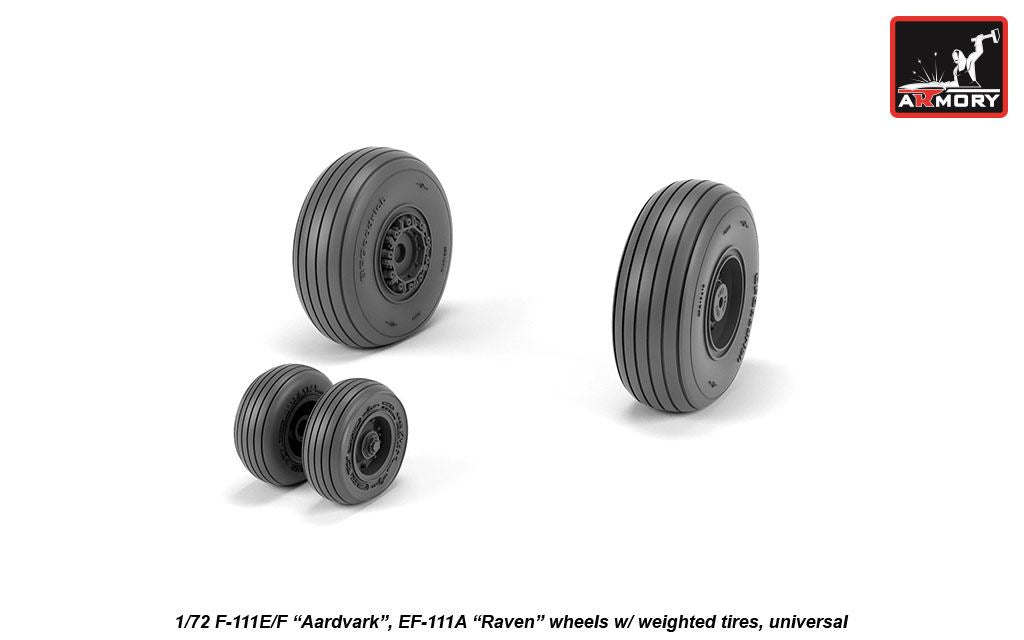 Armory ARAW72338 1:72 General-Dynamics F-111 Aardvark Late Weighted Tyres