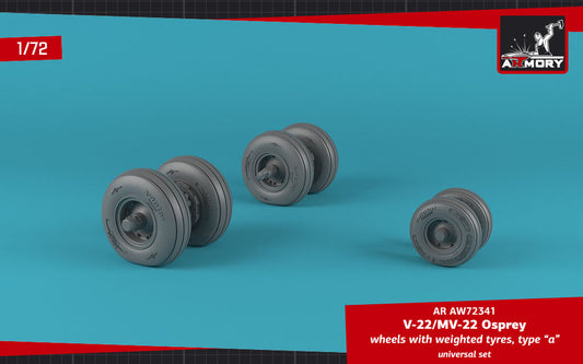 Armory ARAW72341 1:72 Bell-Boeing OV-22 Osprey wheels with Wtd tires type "A"