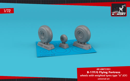 Armory ARAW72351 1:72 Boeing B-17B-F Flying Fortress Weighted Tyres Type A