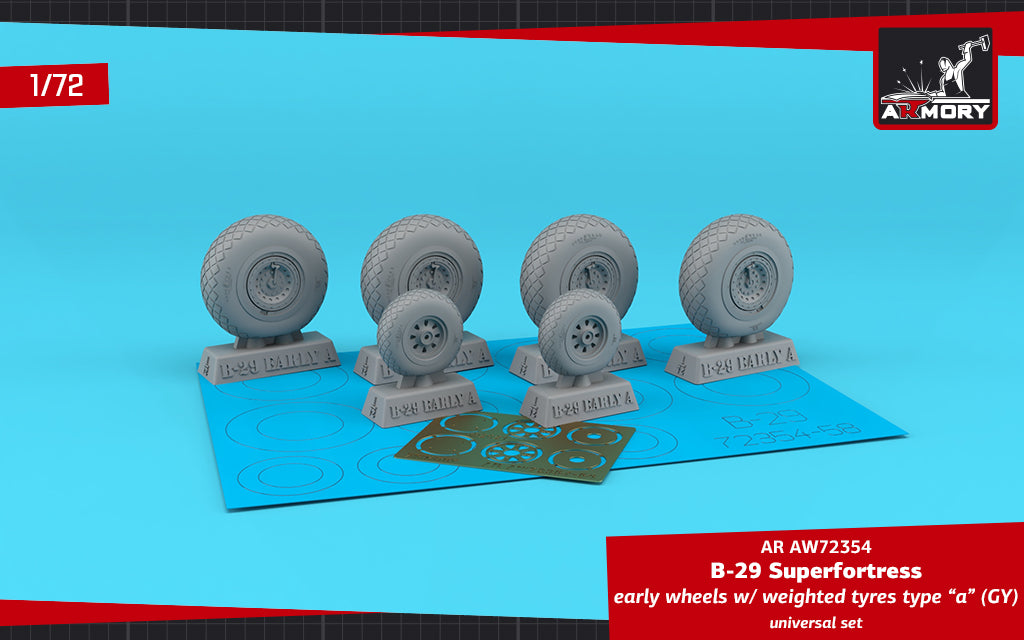 Armory ARAW72354 1:72 Boeing B-29 Superfortress Early Weighted Tyres Type A