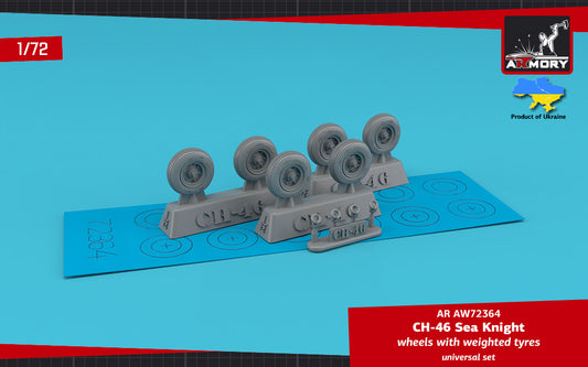 Armory ARAW72364 1:72 Boeing CH-46 Sea Knight wheels with weighted tyres