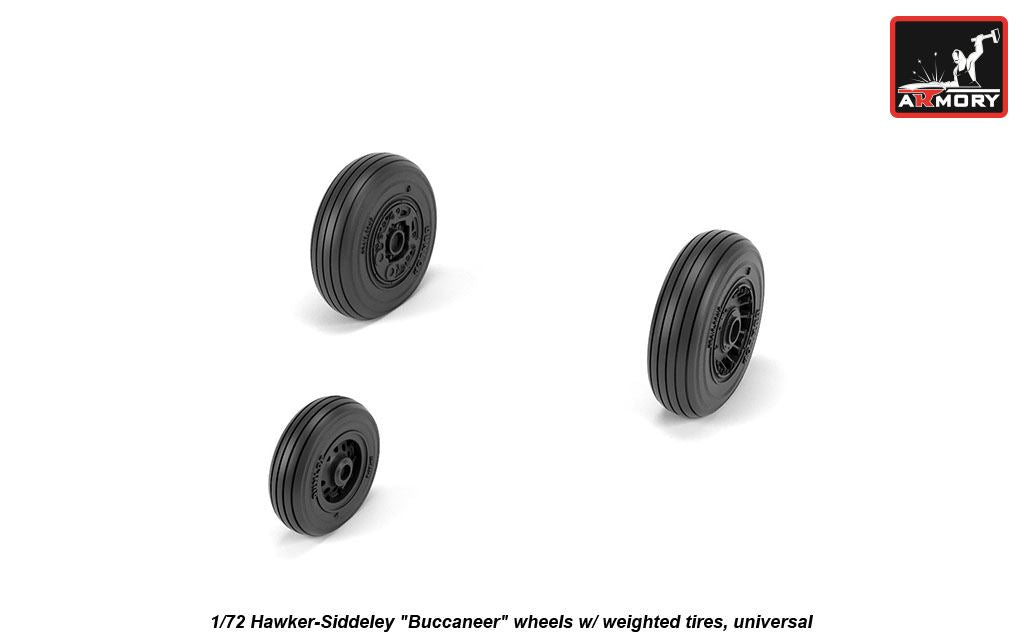 Armory ARAW72411 1:72 Blackburn/Hawker Buccaneer S.2B Weighted Tyres