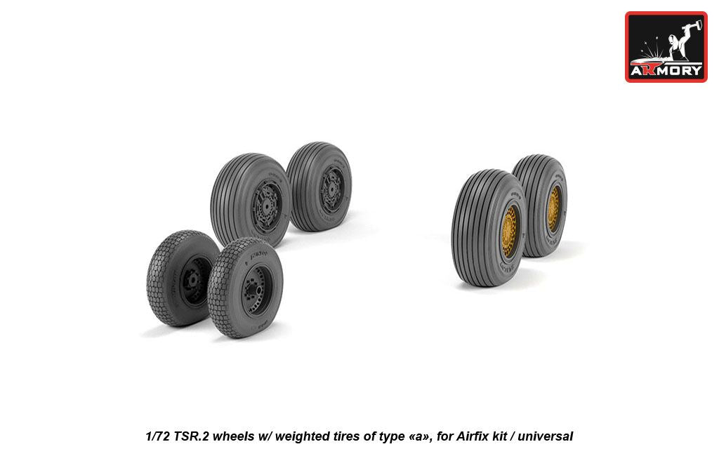 Armory ARAW72414 1:72 BAC TSR-2 wheels with weighted tires/tyres, type "a"