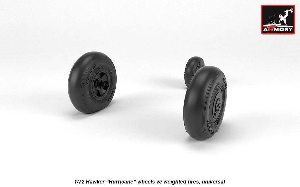 Armory ARAW72416 1:72 Hawker Hurricane wheels with weighted tires/tyres