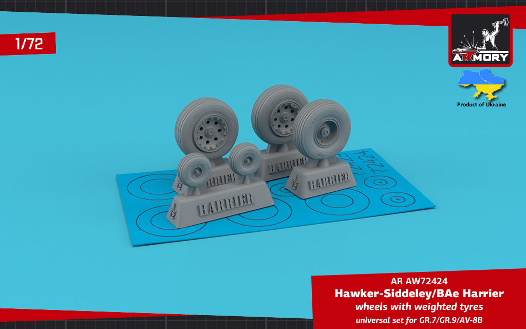 Armory ARAW72424 1:72 BAe Harrier & AV-8B Weighted Tyres