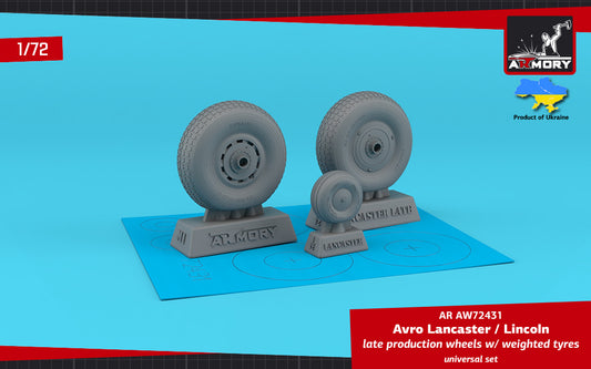Armory ARAW72431 1:72 Avro Lancaster/Lincoln wheels late type with Wtd tyres