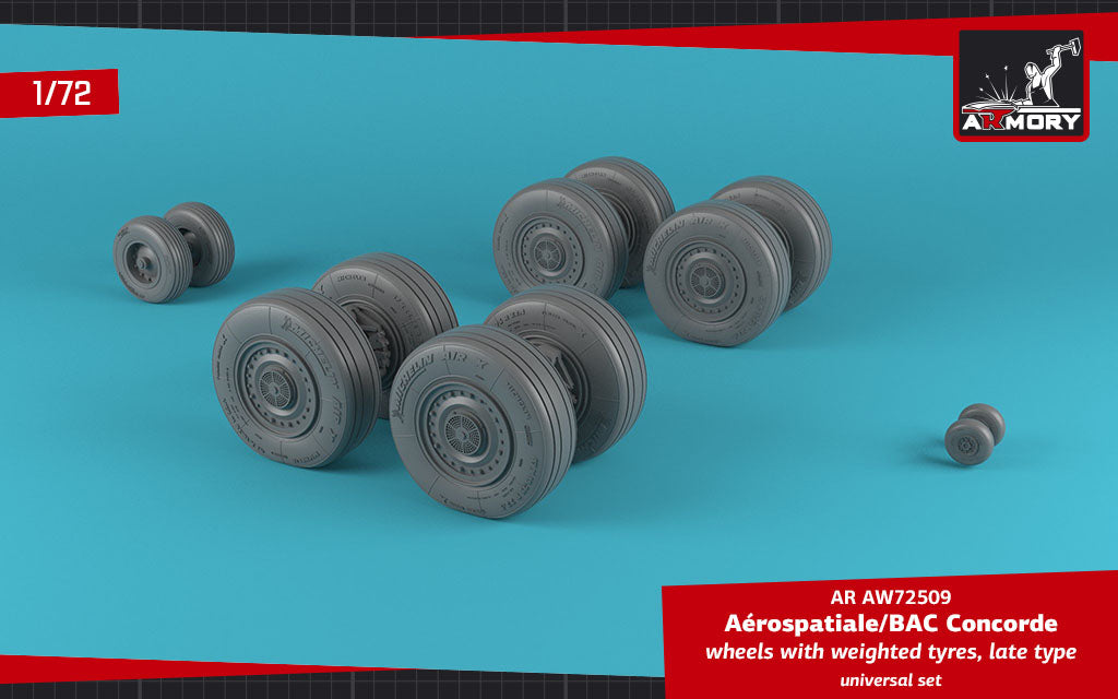 Armory ARAW72509 1:72 Aerospatiale Concorde Late Weighted Tyres