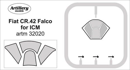 Artillery ARTM32020 1:32 Masks for Fiat CR.42 Falco canopy frame paint mask