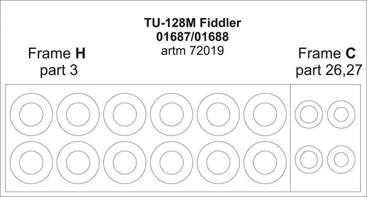 Artillery ARTM72019 1:72 Tupolev TU-128M Fiddler wheel masks