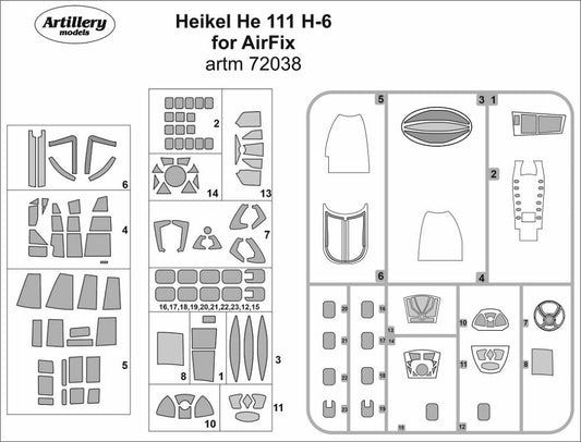 Artillery ARTM72038 1:72 Heinkel He-111H-6 canopy frame paint mask