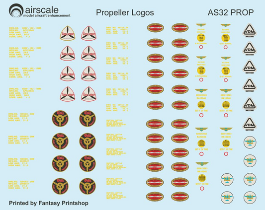 Airscale AS32PROP 1:32 Propeller Logos
