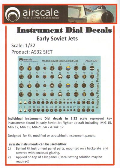Airscale AS32SJET 1:32 Soviet Jet Instruments