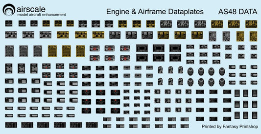 Airscale AS48DATA 1:48 Metallic Placards & Data plates Allied and Axis WWII