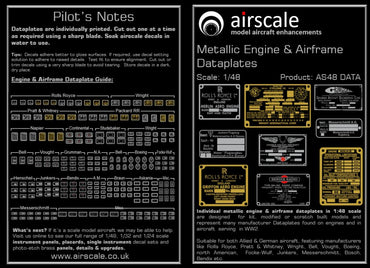 Airscale AS48DATA 1:48 Metallic Placards & Data plates Allied and Axis WWII