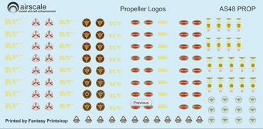 Airscale AS48PROP 1:48 Propeller Blade Logos