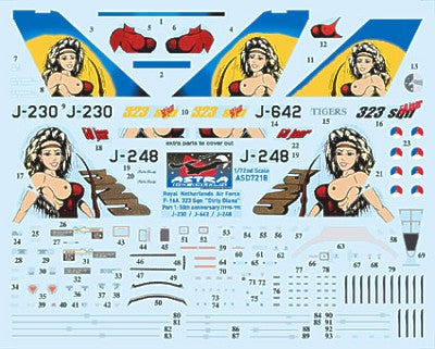 Astra Decals ASD4818 1:48 F-16A Royal Netherlands AF 323 Sqn Dirty Diana