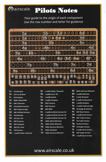 Airscale ASPE24BEZ 1:24 Instrument Bezels