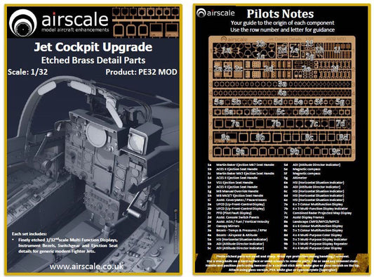 Airscale ASPE32MOD 1:32 US Modern Cockpit/Seat/Canopy Details