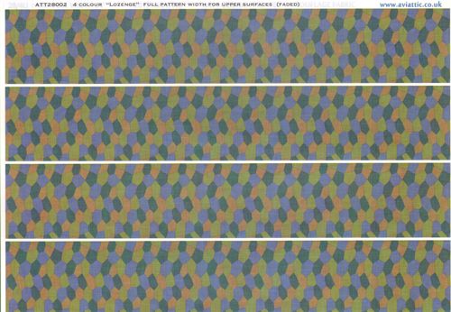 Aviattic ATT28002 1:28 4 colour 'lozenge' full pattern width for upper surfaces