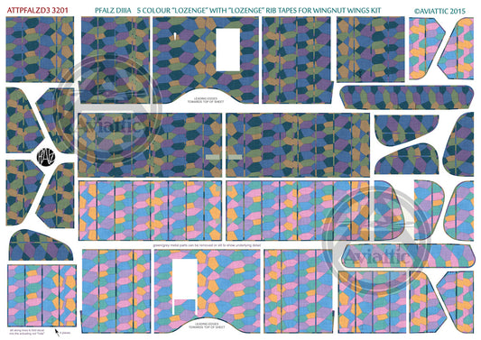 Aviattic ATT32133 1:32 Pfalz D.IIIa 5 colour 'lozenge' with lozenge rib tapes