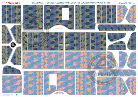 Aviattic ATT32134 1:32 Pfalz D.IIIa 5 colour 'lozenge' with linen rib tapes
