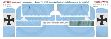 Aviattic ATT32216 1:32 Fokker F.I 102/17 Manfred von Richthofen & Ltn