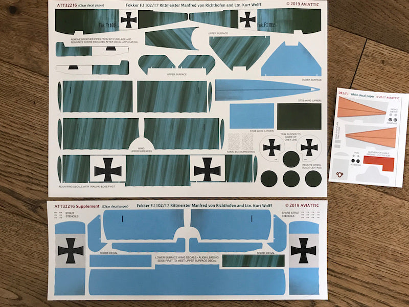 Aviattic ATT32216 1:32 Fokker F.I 102/17 Manfred von Richthofen & Ltn