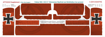 Aviattic ATT32224 1:32 Fokker Dr.I Triplane 425/17 Manfred von Richthofen