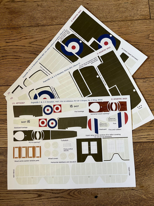 Aviattic ATT32367 1:32 Sop1 1/2 Strutter 9407 Collishaw/Draper No.3 Wing RNAS