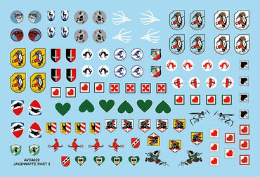 Avalon AVD4020 1:48 Luftwaffe Fighter Unit Emblems " Jagdwaffe Pt.2